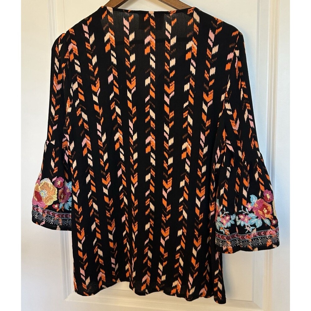 Savanna Jane Embroidered Boho Tunic Top Small Floral Peasant Festival Blouse - Picture 5 of 11